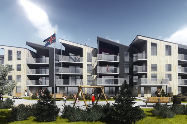 Suðvesturhlið garðsvæði atelier arkitekta
